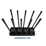 Powerful 210W 10 Bands 5G 4G 5Ghz WIFI GPS UHF VHF Walkie Takie Jammer up to 150m